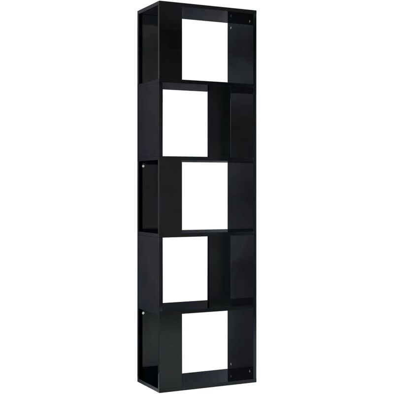 

vidaXL Estantería/Divisor de Espacios Aglomerado Negro Brillo - Negro