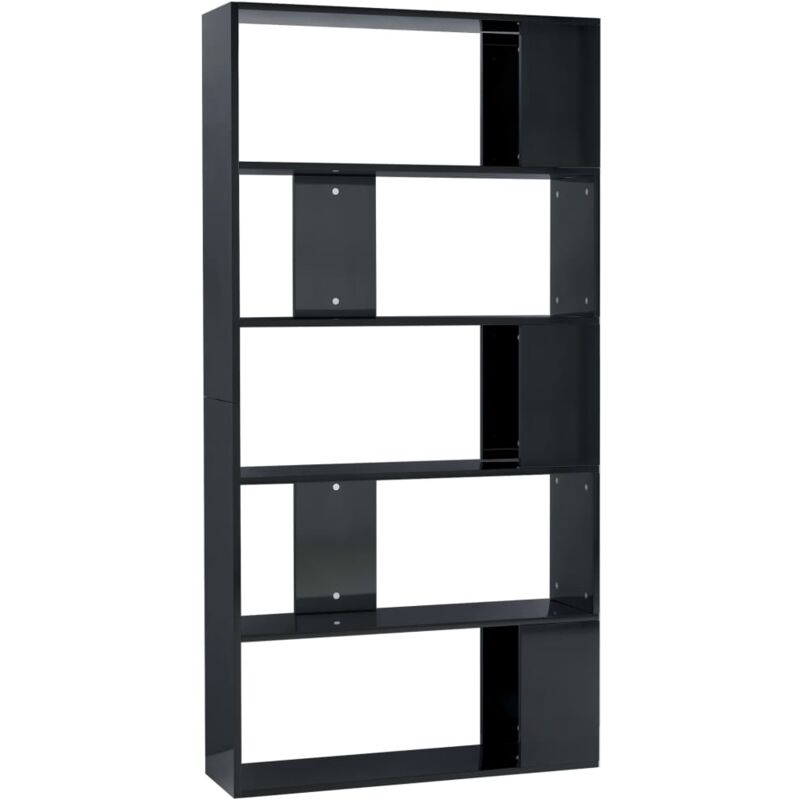 

vidaXL Estantería/Divisor de Espacios Aglomerado Negro Brillo - Negro