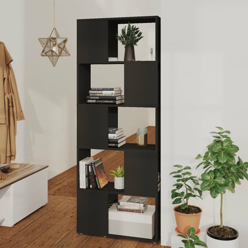 

Estantería divisor de espacios aglomerado negro 60x24x155 cm