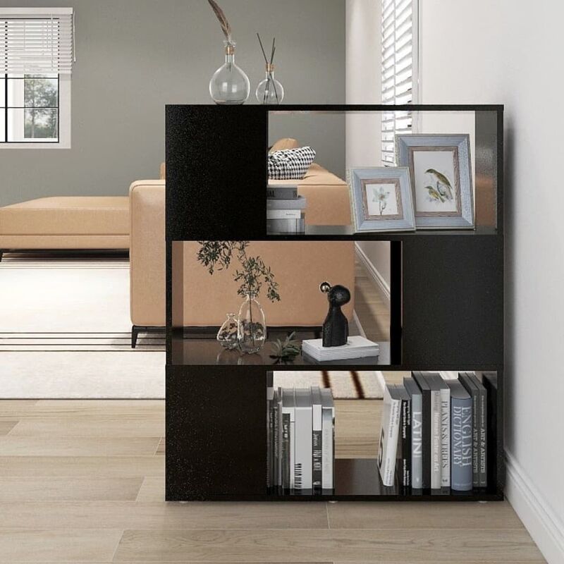 

Estantería divisor de espacios aglomerado negro 80x24x94 cm