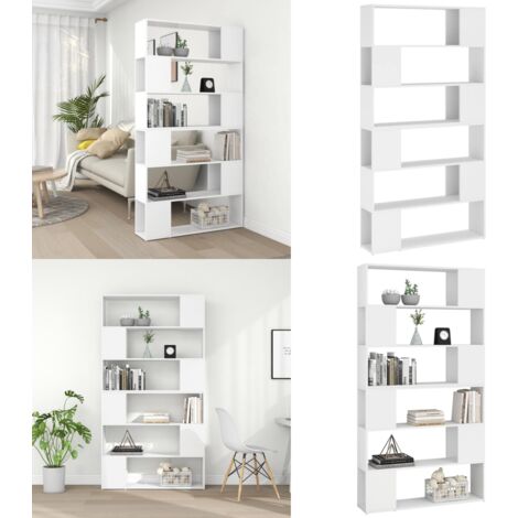Estantería divisor de espacios blanco 100x24x188 cm - Separador de ambientes - Estantería de madera