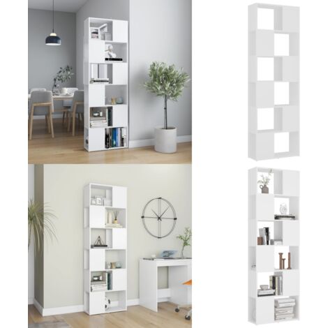 Estantería divisor de espacios blanco 60x24x186 cm - Separador de ambientes - Estantería blanca