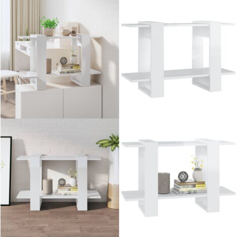 Estantería/divisor de espacios blanco brillante 80x30x51 cm - Estantería de libros - Separador de ambientes