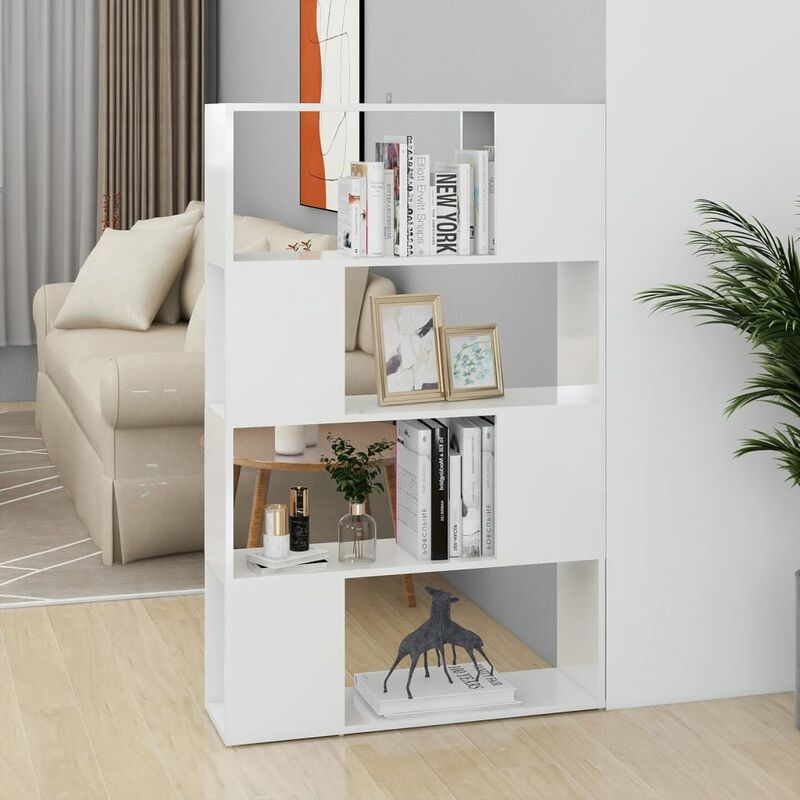

Estantería divisor de espacios blanco con brillo 80x24x124,5 cm