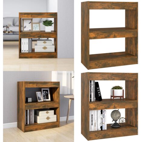 Estantería/divisor de espacios color roble ahumado 60x30x72 cm - Separador de ambientes - Estantería de madera
