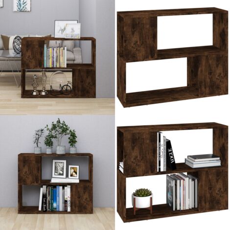 Estantería/divisor de espacios color roble ahumado 80x24x63 cm - Estantería decorativa - Estantería multifuncional
