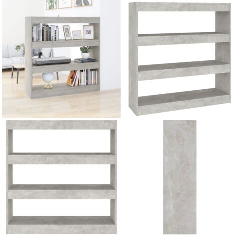 Estantería/divisor de espacios gris hormigón 100x30x103 cm - Separador de ambientes - Estantería gris hormigón