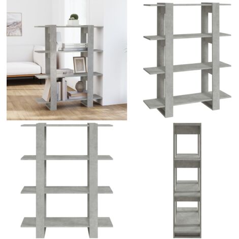 Estantería/divisor de espacios gris hormigón 100x30x123,5 cm - Estantería de libros - Separador de ambientes