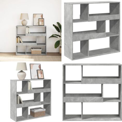 Estantería/divisor de espacios gris hormigón 100x33x94,5 cm - Estantería para libros - Estantería de madera
