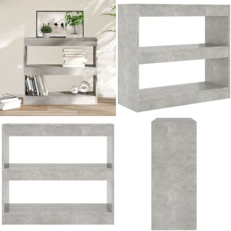 Estantería/divisor de espacios gris hormigón 80x30x72 cm - Estantería de libros - Separador de ambientes