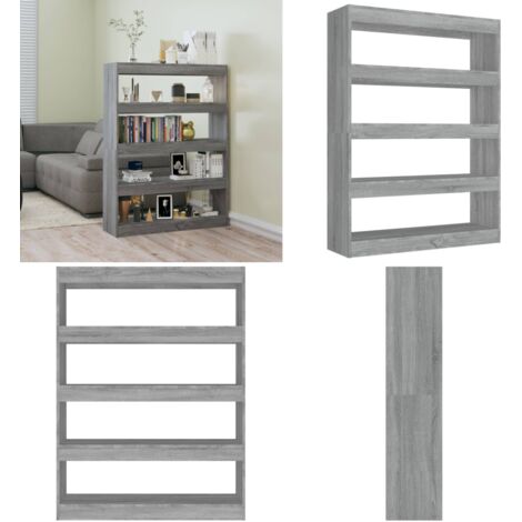 Estantería/divisor de espacios gris Sonoma 100x30x135 cm - Estantería decorativa - Separador de ambientes