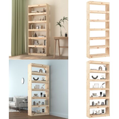 Estantería/divisor de espacios madera de pino 80x30x199,5 cm - Estantería decorativa - Estantería de madera