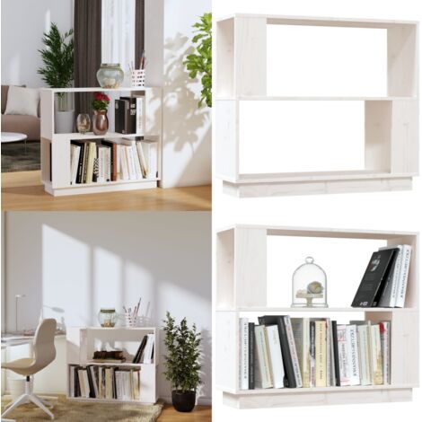 Estantería/divisor de espacios madera de pino blanco 80x25x70cm - Estantería decorativa - Divisor de ambientes