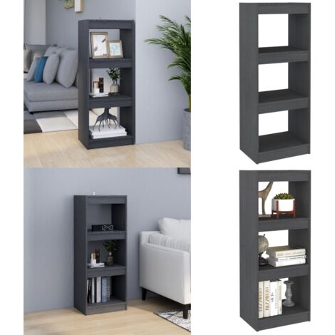 Estantería/divisor de espacios madera de pino gris 40x30x103,5 cm - Estantería de madera - Estantería gris