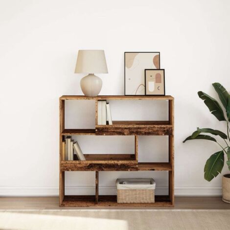 Estantería/divisor de espacios madera envejecida 100x33x94,5 cm vidaXL
