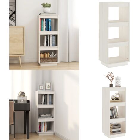 Estantería/divisor de espacios madera pino blanco 40x35x103 cm - Estantería de libros - Estantería decorativa