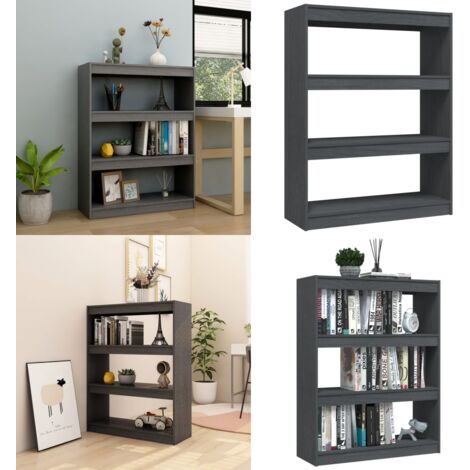 Estantería divisor de espacios madera pino gris 100x30x103 cm - Estantería de libros - Estantería gris