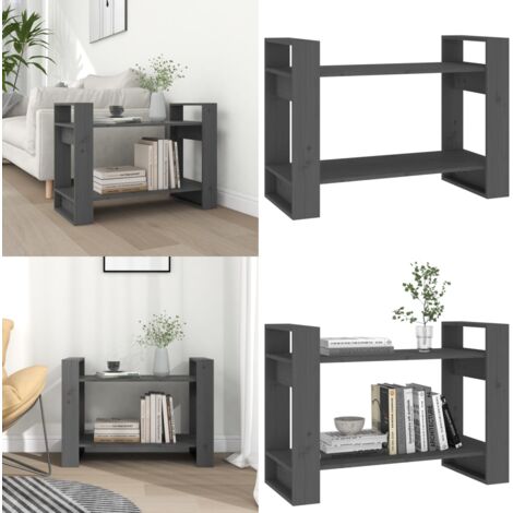 Estantería/divisor de espacios madera pino gris 80x35x56,5 cm - Estantería de pino - Estantería gris
