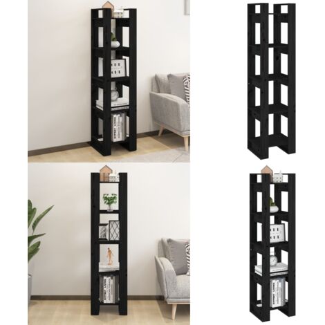 Estantería/divisor de espacios madera pino negro 41x35x160 cm - Estantería para libros - Divisor de espacios