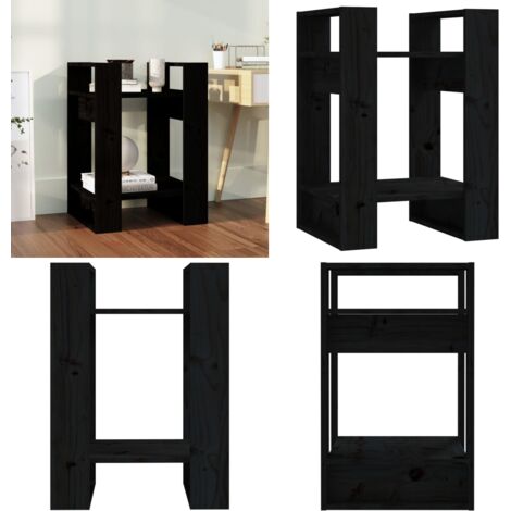 Estantería/divisor de espacios madera pino negro 41x35x57 cm - Estantería de libros - Estantería de pino