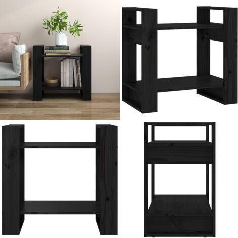 Estantería/divisor de espacios madera pino negro 60x35x57 cm - Estantería de libros - Separador de ambientes