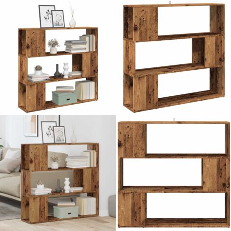 Estantería/divisor de espacios madera vieja 100x24x94 cm - Estantería de libros - Estantería de 3 niveles