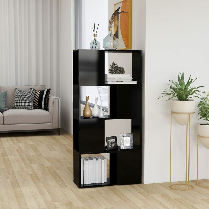 

Estantería divisor de espacios negro con brillo 60x24x124,5 cm