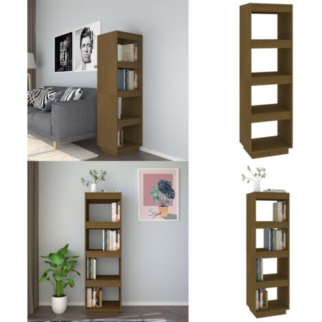 Estantería/divisor de espacios pino marrón miel 40x35x135 cm - Estantería de libros - Separador de ambientes