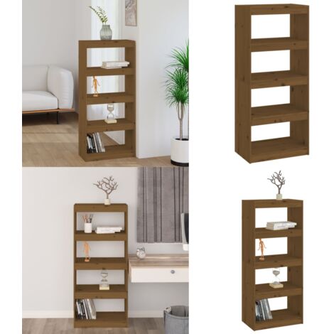 Estantería/divisor de espacios pino marrón miel 60x30x135,5 cm - Estantería de libros - Separador de ambientes