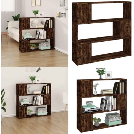 Estantería/divisor de espacios roble ahumado 100x24x94 cm - Estantería de roble - Estantería decorativa