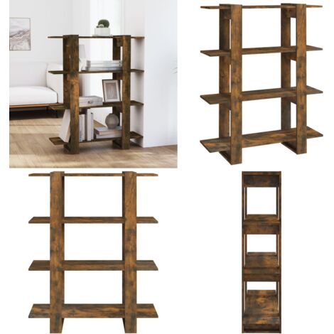 Estantería/divisor de espacios roble ahumado 100x30x123,5 cm - Estantería de madera - Estantería de madera contrachapada