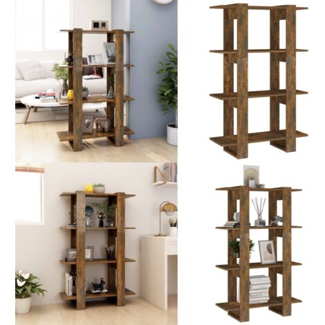 Estantería/divisor de espacios roble ahumado 80x30x123,5 cm - Estantería de madera - Estantería de madera contrachapada