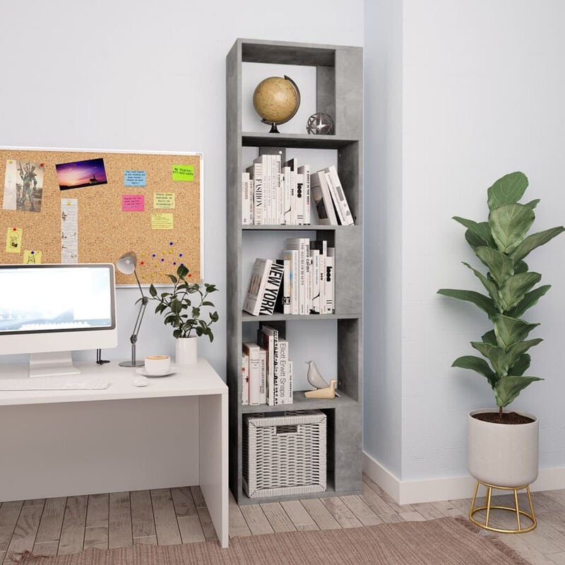 

Happyshopping - Estanteria/divisor espacio aglomerado gris hormigon 45x24x159cm