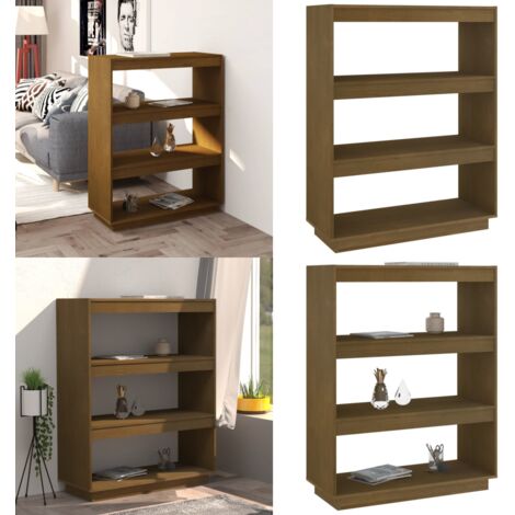 Estantería/divisor espacio madera pino marrón miel 80x35x103 cm - Estantería de libros - Estantería decorativa