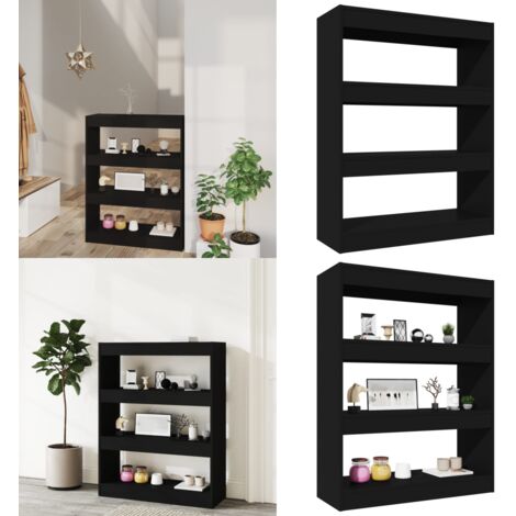 Estantería/divisor madera contrachapada negro 80x30x103 cm - Estantería de madera - Divisor de ambientes