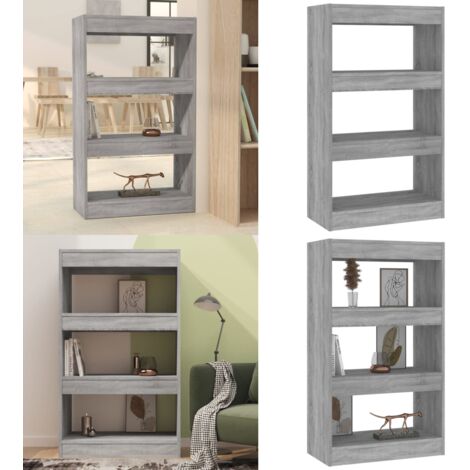 Estantería/divisor madera ingeniería gris Sonoma 60x30x103 cm - Estantería de libros - Divisor de ambientes