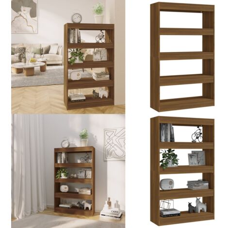 Estantería/divisor madera ingeniería marrón roble 80x30x135 cm - Estantería madera - Divisor de ambientes