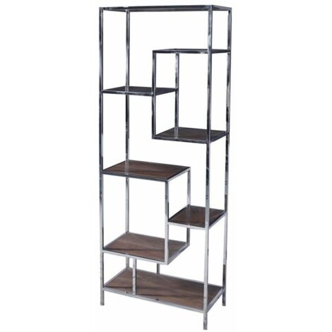 Estantería DKD Home Decor Plateado Acero Madera MDF (80 x 40 x 200 cm) 8424001825226 S3023048 DKD Home Decor