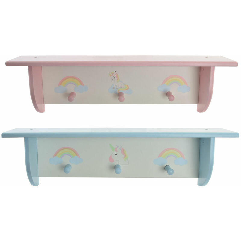 

Estantería DKD Home Decor Rosa Madera Madera MDF Celeste (2 pcs) (60 x 13 x 17 cm)