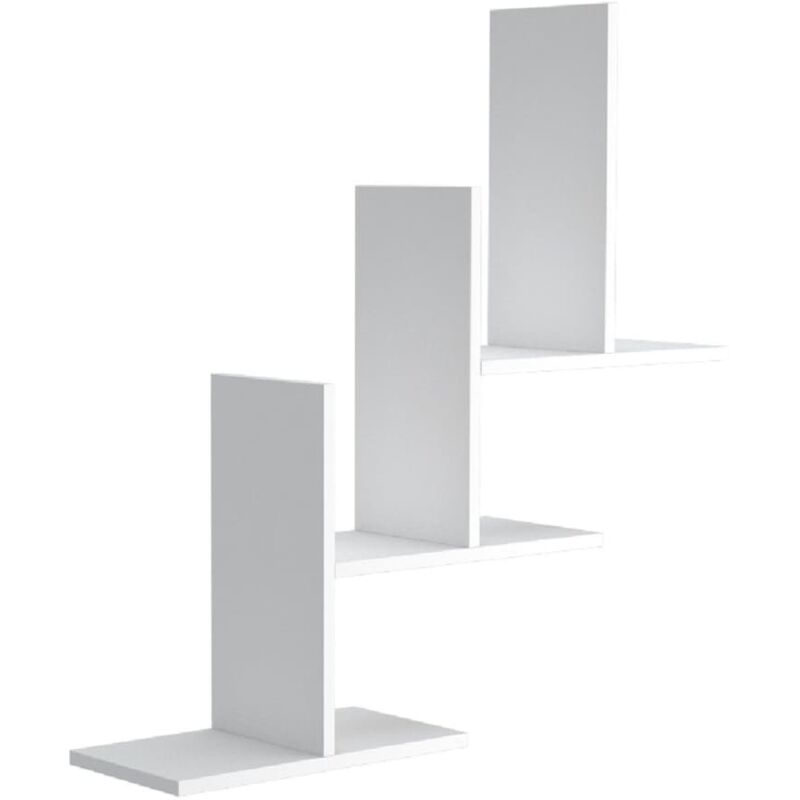 

Home Mania - Homemania Estantería de pared Eclipse 80x20x81,8 cm blanco - Blanco