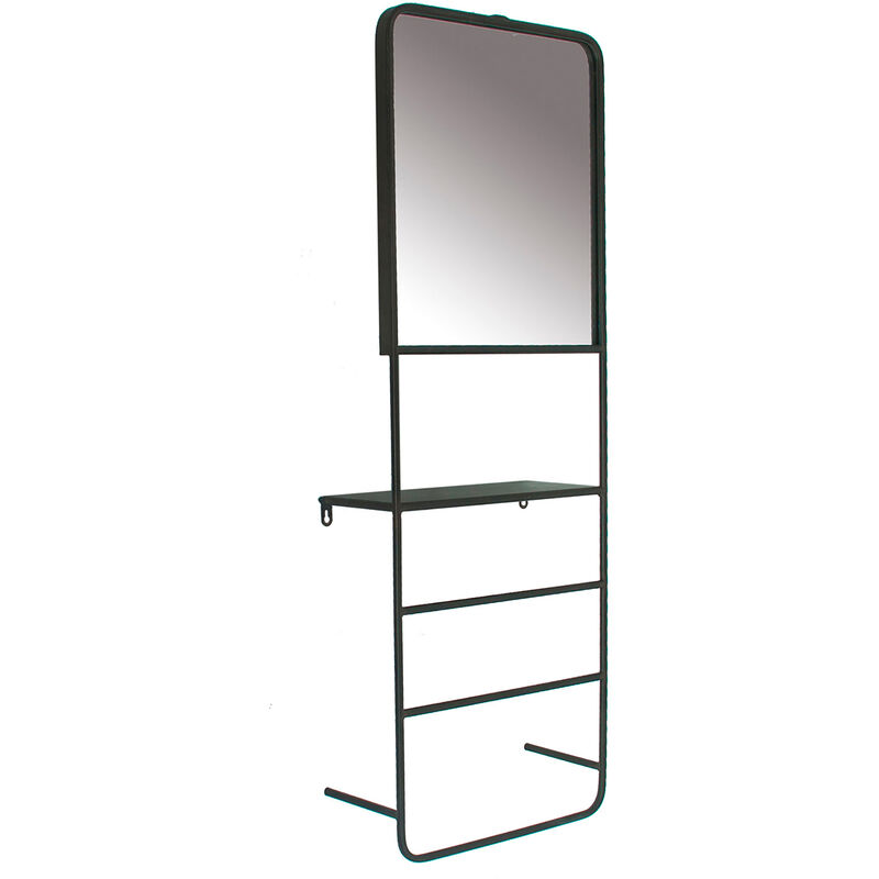 

Estanteria, En Color Negro, De Estilo Industrial. Fabricado En Hierro, Combinado Con Vidrio