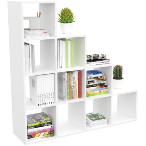 Estantería en forma de escalera - Blanco