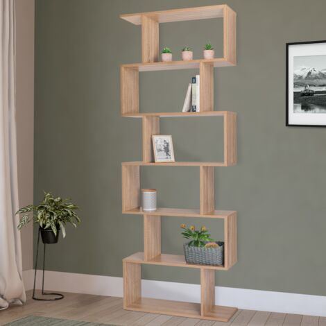 Estantería en forma de S SOFIA de madera efecto haya 189 cm