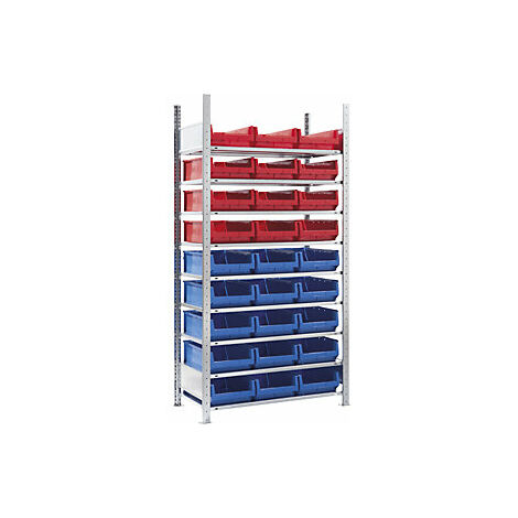Estantería ensamblable  altura 2000 mm  con cajas visualizables