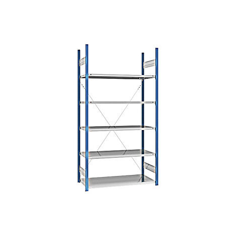 Estantería ensamblable con balda  azul / galvanizada  altura de