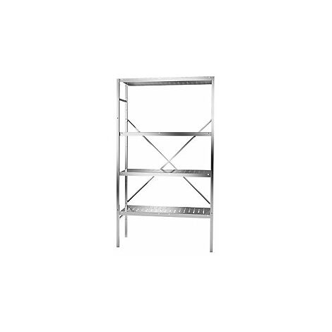 Estantería ensamblable de acero inoxidable 4 baldas perforadas
