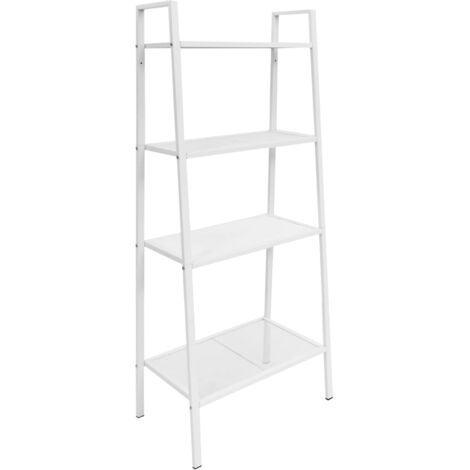 Estantería de Pie Estilo Escalera 4 Niveles Metal Estante Negro/Blanco vidaXL