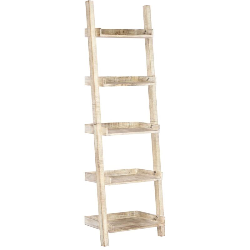 

Estantería escalera blanca 75x37x205 cm madera maciza de mango
