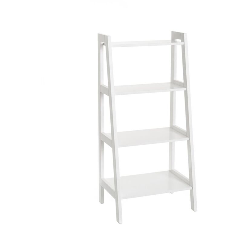 

Lolahome - Estantería escalera de 4 estantes de madera MDF nórdica blanca, de 43x31x90 cm