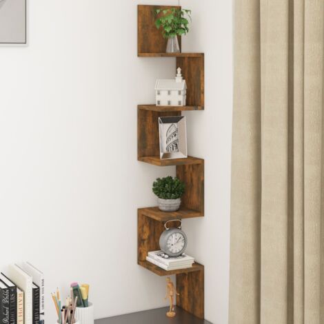Estante esquinero de 6 niveles, estante de exhibición cuadrado de esquina,  soporte alto para plantas, estantería de esquina para espacios pequeños
